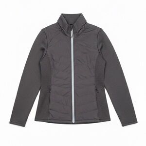 FootJoy Full Zip Golf Jacket Charcoal Grey Pockets Embroidered Logo Small EUC